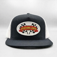 Casquette Trucker Personnalisée avec Logo, Maille Noire et Blanche, 6 Panneaux, Réglable, Snapback, Patch Brodé sur le Panneau Avant, Unisexe, Décontractée