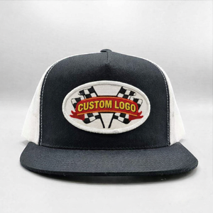 Casquette Trucker Personnalisée avec Logo, Maille Noire et Blanche, 6 Panneaux, Réglable, Snapback, Patch Brodé sur le Panneau Avant, Unisexe, Décontractée - Product Image 3