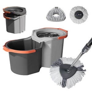 HOLAMOPA Serpillère à double usage humide et sèche avec seau séparable Serpillère rotative à 360° et ensemble de seau avec accessoire de brosse à récurer - Product Image 1