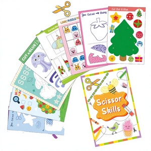 Libro de Práctica de Corte para Niños, Manualidades de Papel con Dibujos Animados, Juguetes Divertidos Interactivos para Jardín de Infancia, Set de Tijeras para Desarrollar Habilidades - Product Image 3