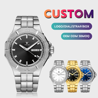 Montre de luxe personnalisée en acier inoxydable pour femmes, montre homme de haute qualité, montres personnalisées pour hommes, montre à quartz