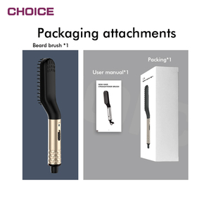 Spazzola per capelli personalizzata elettrica riscaldata da uomo spazzola per barba portatile Mini piastra per barba LED commercio Assurance ceramica 40W - Product Image 6