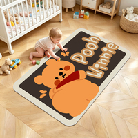 Teppich für Kinderzimmer Individuell Bedruckt Disney Winnie Puuh Bär Cartoon-Muster Kinderzimmer Schlafzimmer Nicht Haarender Kinderteppich