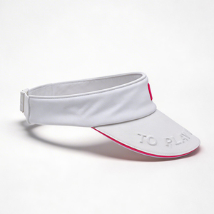 White Sports Sun Visor with Pink Trim-UPF50+ Quick Dry Tennis/Golf Visor <b>Hat</b> for Unisex Fashion Custom Logo Option - Product Image 3