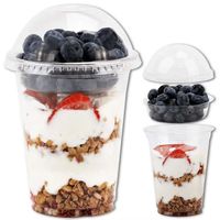 Gobelet à yaourt PET 90mm avec insert transparent Gobelets à fruits parfaits 92/95mm avec support intérieur Gobelets divisés