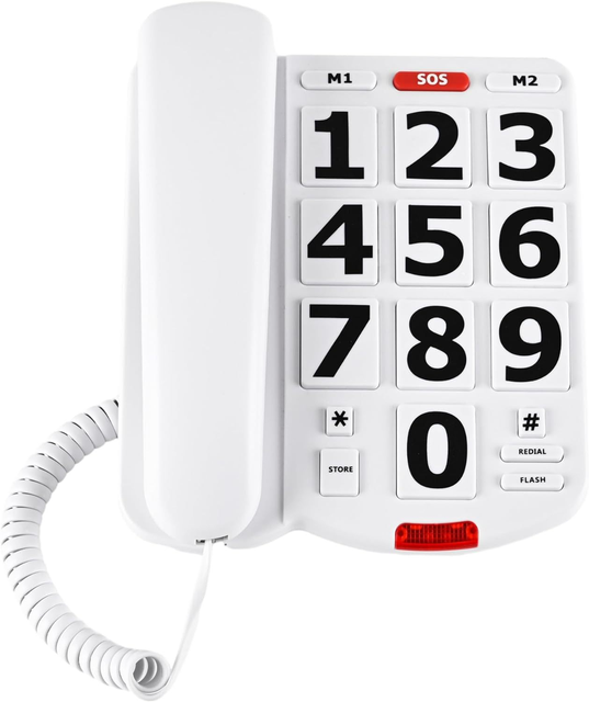 Elderly Sos Big Button Landline Telephone One-Touch Memory Desktop Corded Telephones Big Key Phone