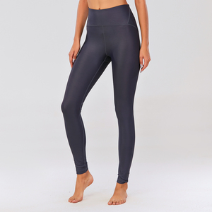 JIEJIN abbigliamento sportivo vita alta compressiva Fit <span class=keywords><strong>lucido</strong></span> Sport Butt <span class=keywords><strong>Leggins</strong></span> donna Fitness Workout Leggings da palestra neri - Product Image 3