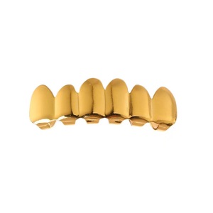 Hip hop rap người đàn ông và phụ nữ Glossy răng trang sức Brass mạ 18K vàng hàm răng giả Bộ răng grillz đồ trang sức cổ điển phụ kiện - Product Image 4