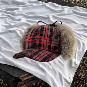 Casquette de baseball unisexe en peluche rétro amusante avec cache-oreilles, motif camouflage, polyester/coton, hiver, modèle courant - Product Image 3