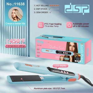 Lisseur de cheveux DSP 105,5x27,7 mm, plaque en aluminium, chauffage rapide PTC, écran LCD - Product Image 1