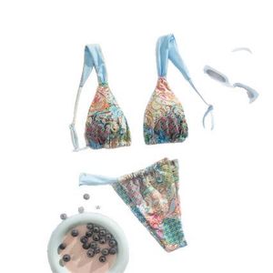 Traje de baño bikini sexy de estilo europeo y americano con copas triangulares y volantes - Product Image 5