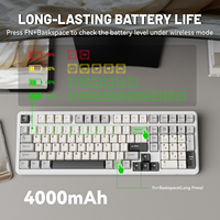 ATTACK SHARK X98 Keyboard Mekanikal nirkabel, tri-mode Gasket dapat diisi ulang RGB Backlit Keyboard Gaming untuk Tablet PC PS5 Xbox