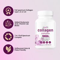 Collagène Bio-peptides Multi-sources sans OGM, nourri à l'herbe, avec Biotine, Vitamine C et Acide Hyaluronique pour l'éclaircissement de la peau (OEM/ODM)