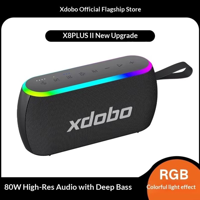 Premium Quality Portable Speaker IPX5 Waterproof Outdoor Bass RGB Lights  Speaker USB/TF/AUX Input for Camping