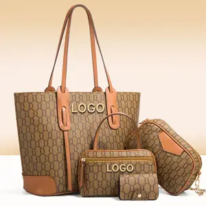 hot monogram coated canvas women tote bags custom purse with logo