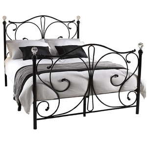 Testa del <span class=keywords><strong>letto</strong></span> dal design semplice e bello alla moda con acciaio a sfera di cristallo con struttura verniciata a polvere <span class=keywords><strong>letto</strong></span> in <span class=keywords><strong>ferro</strong></span> battuto di fabbricazione cinese - Product Image 2