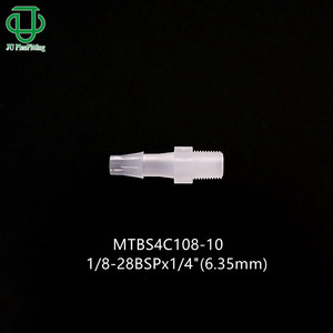 ข้อต่อแบบตรง JU 1/8-28BSPT พร้อมเกลียวภายนอก สีเงิน ทำจากพลาสติก สำหรับท่อยางแบบยืดหยุ่น - Product Image 4