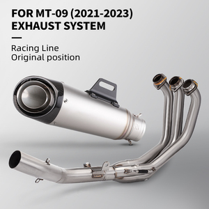 Hệ thống ống xả xe máy Yamaha MT09 MT-09 Tracer 9 900 GT XSR900 mới nguyên bản 2020-2023, ống nối trước 51mm, bộ giảm thanh - Product Image 2
