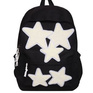 Mochila Escolar de Nailon Personalizada con Lindos Parches de Estrellas para Adolescentes, Mochila de Viaje Moderna Antirrobo para Niños - Product Image 5