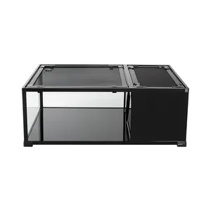 Reptifoo RKE0204 due in uno completamente staccabile Deluxe Easy Clean Tortoise House e Habitat per rettili con Area attiva e di riposo