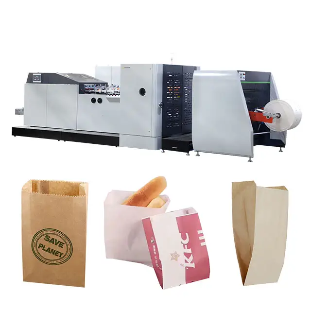 ROKIN merek daur ulang V bawah kraft belanja kecil anggaran KFC Makanan Cepat kue kertas tas membuat mesin untuk membuat tas kertas