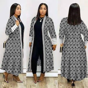 <span class=keywords><strong>Manteau</strong></span> trench pour femme, fabrication directe, veste longue imprimée pour la saison d'automne, taille XL, style formel, fermeture à simple boutonnage - Product Image 2