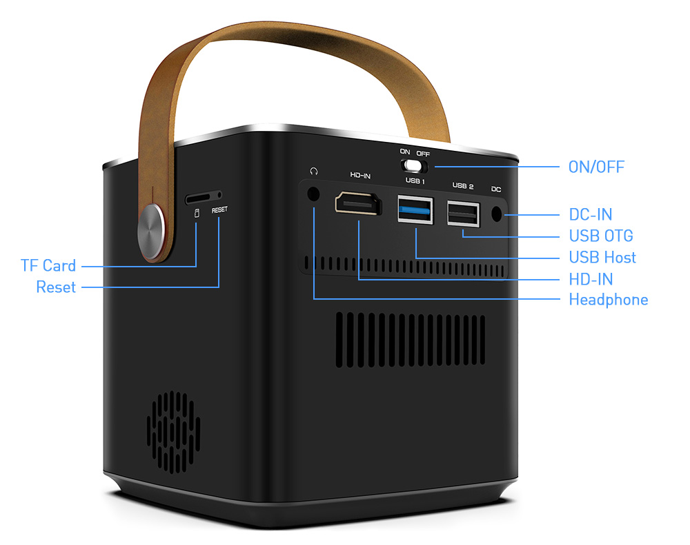 Smart Mini Android 9 DLP LED Projector 6000 LUMENS With Battery