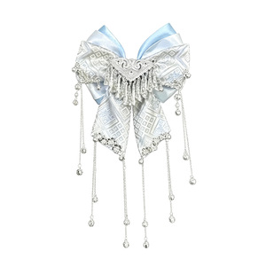 Pince à cheveux en brocart Zhuang du Guangxi, faite à la main, 5x3.5cm, style chinois, accessoire ethnique, ornement capillaire de fête, été 2026 - Product Image 5