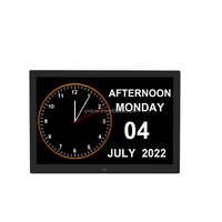 VESA jam Alarm Digital Digital, jam kalender dinding tampilan tulisan besar dapat diredupkan otomatis 7 8 10 12 13 14 15 inci