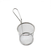 Shenhong panier à frites en fil rond, poêle à fil rond en acier inoxydable, service de frites pour les aliments, vaisselle de présentation