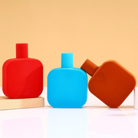 Nouveau design unique, atomiseur en verre vide de luxe rechargeable avec bouchon rond, 50 ml, 100 ml, flacon de parfum en velours floqué
