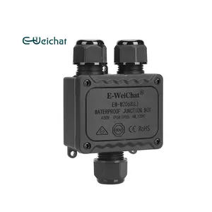 E-Weichatプラスチック製ブラックジャンクションボックスPa66ナイロン素材防水屋外カスタム電気配線ミニボックス