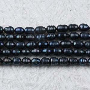 Promotion 10-11mm Black Rice Shape Loose Pearls Natural Freshwater Pearl <b>String</b> for DIY Necklace <b>Bracelet</b> Material Zhuji Product - Product Image 2