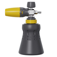 Connecteur rapide 1/4'' pour canon à mousse de neige avec bouteille de 1L, lance à mousse réglable, lanceur de mousse robuste pour voiture