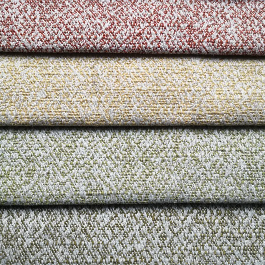 Factory wholesale polyester linen blend woven jacquard upholstery fabric for sofa cushion