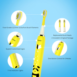 <span class=keywords><strong>Brosse</strong></span> à dents électrique ultrasonique pour enfants, 2 têtes de rechange, étanche IPX7, 40200Hz, 3 options de vitesse, soins bucco-dentaires - Product Image 3