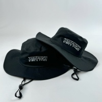 Topi Nelayan Lebar dengan Pinggiran Datar untuk Perlindungan Matahari di Luar Ruangan, Bordir Logo Kustom, Bahan Katun