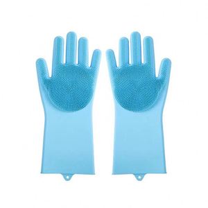 Home Kitchen Vegetable Washing Tool Pet Bathing Thickened Anti-Scratch Sustainable <b>Waterproof</b> <b>Silicone</b> Dishwashing Gloves Custom - Product Image 1