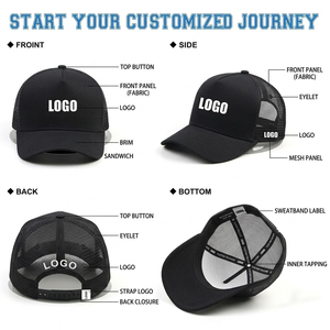 Casquette Trucker en <span class=keywords><strong>Maille</strong></span> <span class=keywords><strong>de</strong></span> Haute Qualité à Visière Courbée et Strass, Logo Entièrement Brodé avec Personnalisation - Product Image 5