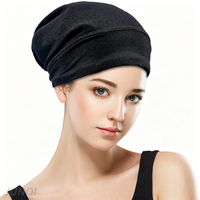 Bonnet de nuit en satin de soie personnalisé avec logo, ajustable, multi-usages, pour le soin des cheveux, pour femmes et hommes, style slouchy, pour cheveux bouclés