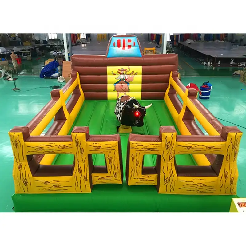 Carnival Inflatable Mechanical Bull Ride Inflatable Rodeo Bullพร้อมแผ่น