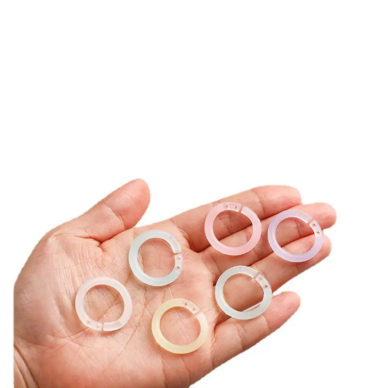 Anillo de hoja suelta de color transparente bobina de encuadernación Archivo de perforación de plástico hebilla anillo desmontable anillo de hoja suelta encuadernación de anillo