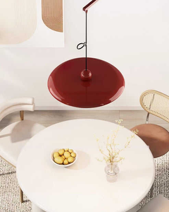 Lampe suspendue à bras mobile en forme de soucoupe à crème française, spectre complet, protection des yeux, design moderne minimaliste, lampe de table de bar et de salle à manger - Product Image 5