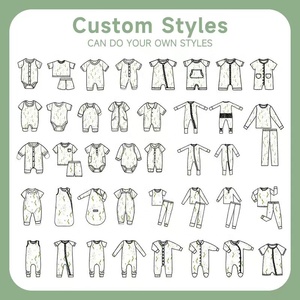 Nouvelle <span class=keywords><strong>combinaison</strong></span> pour bébé en bambou viscose et élasthanne, imprimée sur mesure, avec boucle magnétique, pour bébés garçons et filles - Product Image 6