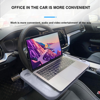 Organisateur de voiture Plateau de bureau antidérapant avec porte-gobelet Table de volant de voiture pour nourriture et ordinateur portable Accessoires d'intérieur