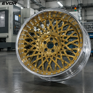 ล้อแม็<span class=keywords><strong>ก</strong></span>ซ์ EVOR <span class=keywords><strong>ขอบ</strong></span>โครเมียมสีทอง ดีไซน์สั่งทำพิเศษ โครงสร้างสองชิ้น <span class=keywords><strong>ขอบ</strong></span>ฟอร์จ 5x127 - Product Image 6