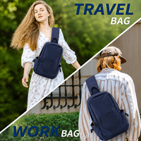 Sac à dos bandoulière personnalisé résistant à l'eau avec poche pour cartes et porte-bouteille