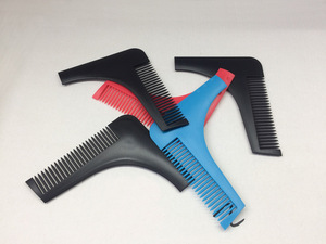 Nuevo y popular: 1 pieza de plantilla de alta calidad para dar forma y peinar la barba, con peine para barba, herramienta todo en uno, peine de ABS para plantilla de recorte de barba y cabello - Product Image 5