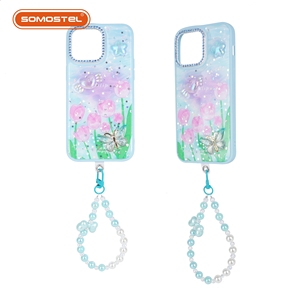 เคสโทรศัพท์มือถือลายดอกไม้ ประดับกลิตเตอร์อีพ็อกซี่ พร้อมสายคล้องมือ สำหรับ iPhone 17 16 15 14 13 ลดราคา - Product Image 3