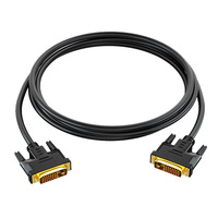 Cable DVI-D Macho a Macho de 1.5 Metros, Chapado en Oro, 24+1, Compatible con Doble Enlace, Alta Resolución 1080P, para PC, HDTV y Monitor